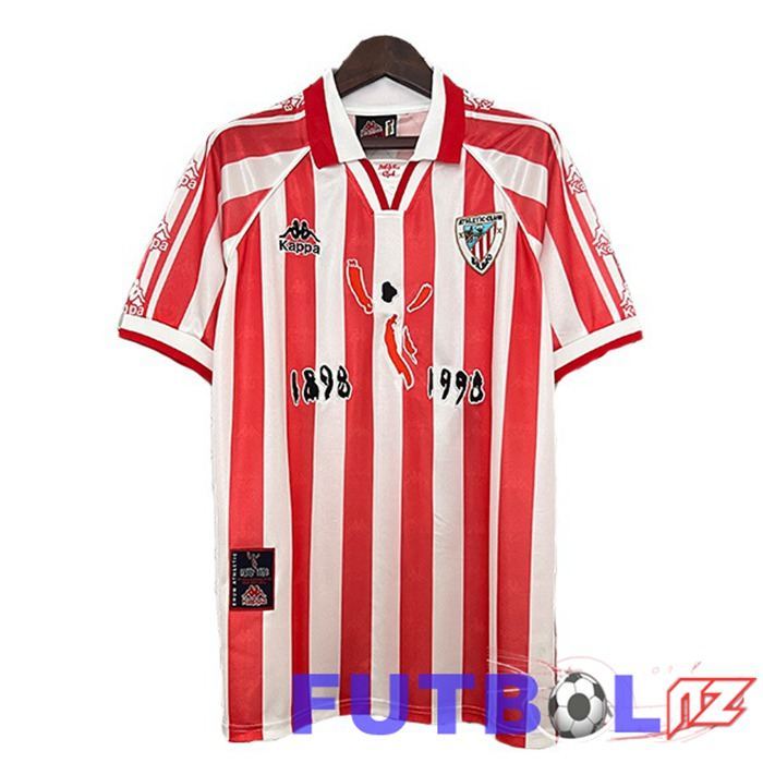 Camisetas De Futbol Athletic Bilbao Retro Primera Rojo Edición 100 Aniversario