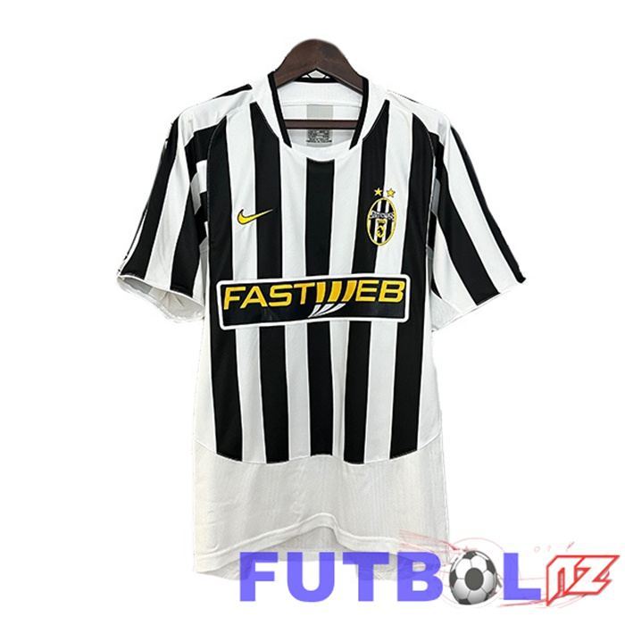 Camisetas De Futbol Juventus Retro Primera Negro Blanco 2003-2004