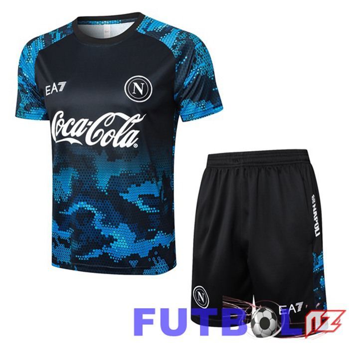 Camiseta Entrenamiento SSC Napoli + Cortos Azul Negro 2024/2025