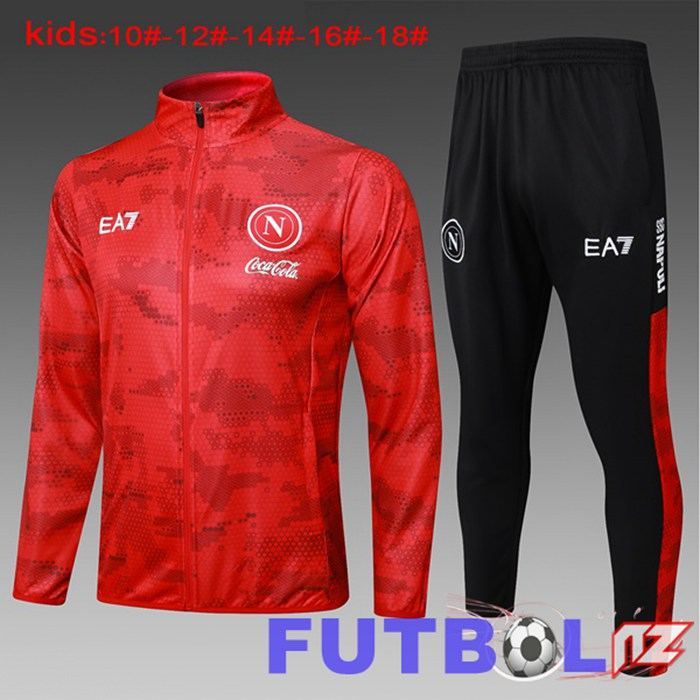 Chandal Equipos De Futbol - Chaqueta SSC Napoli Ninos Rojo 2024/2025