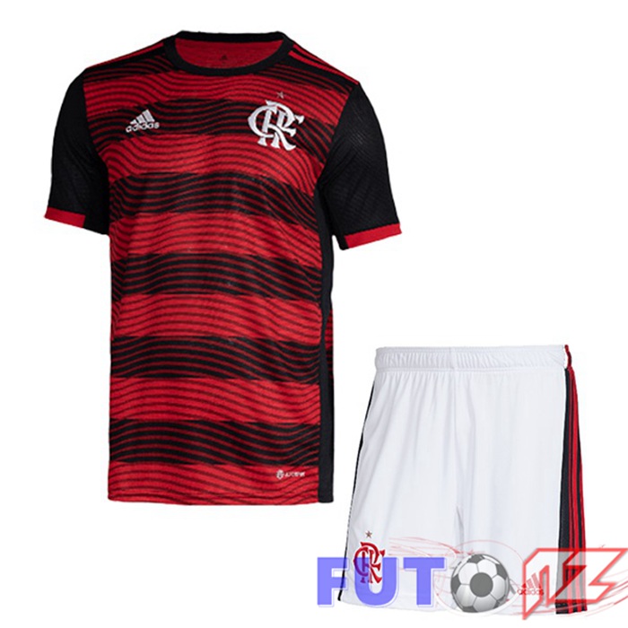 Camiseta Flamengo Ninos Primera Rojo Negro 22/23