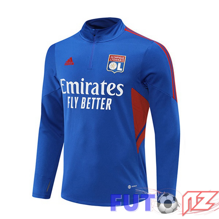 Sudadera De Entrenamiento Lyon OL Azul 2022/2023 Sudadera De Entrenamiento Lyon OL Azul 2022/2023
