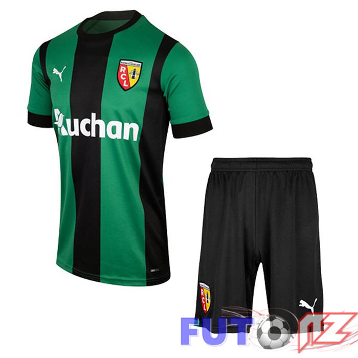 Camiseta RC Lens Ninos Segunda Verde Negro 22/23