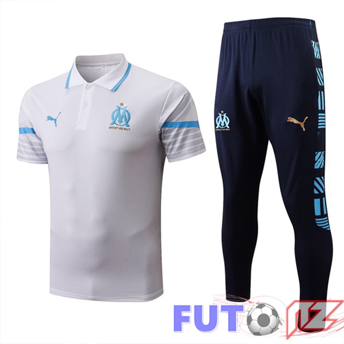 Camiseta Polo Marsella OM + Pantalones Blanco 2022/2023