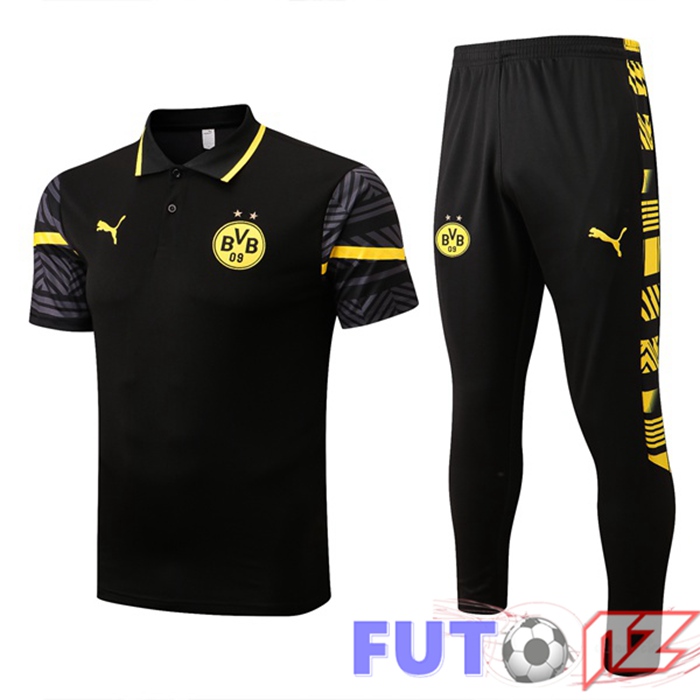 Camiseta Polo Dortmund BVB + Pantalones Negro 2022/2023