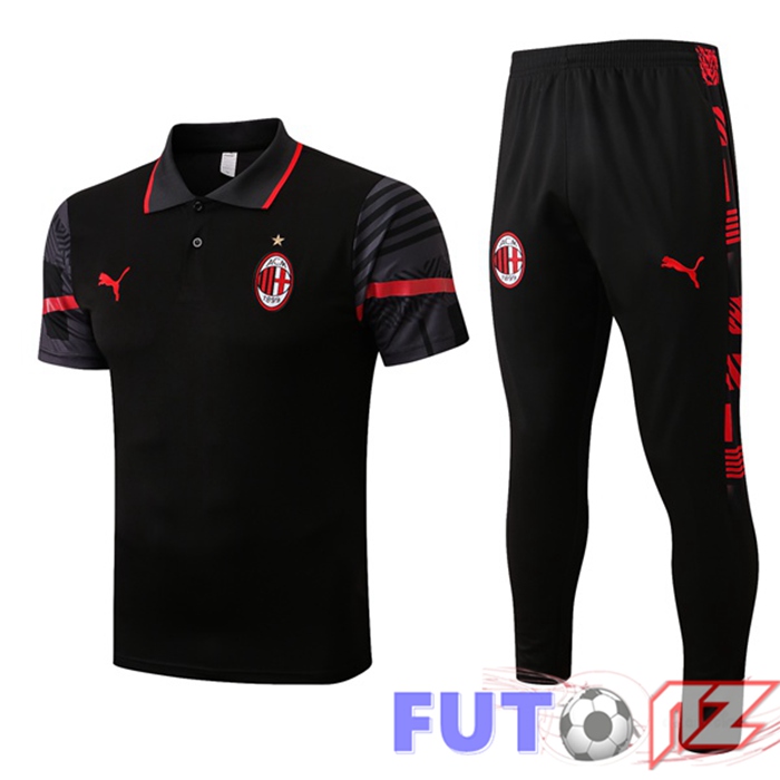 Camiseta Polo AC Milan + Pantalones Negro 2022/2023