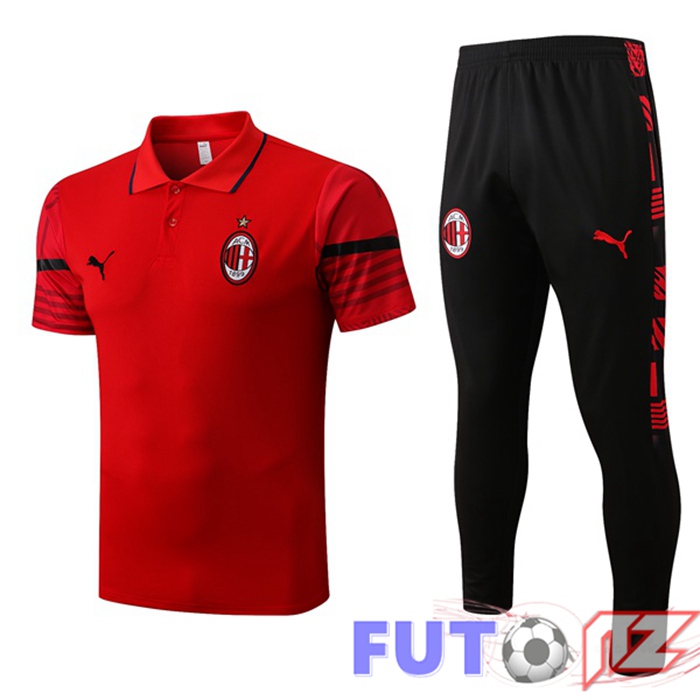 Camiseta Polo AC Milan + Pantalones Rojo 2022/2023