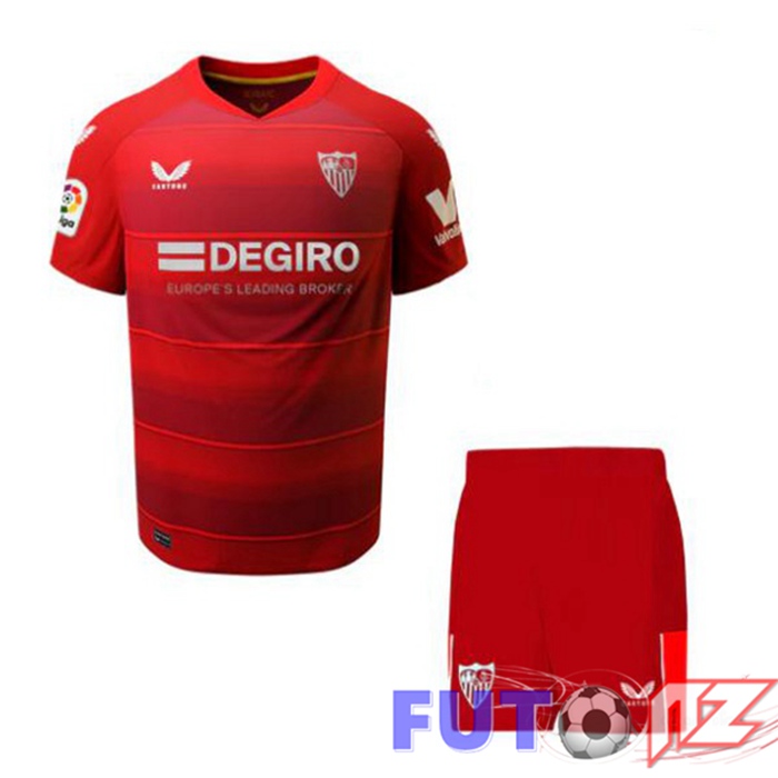 Camiseta Sevilla FC Ninos Segunda Rojo 22/23