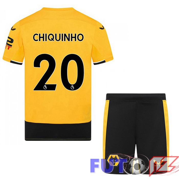 Camiseta Wolves (CHIQUINHO 20) Ninos Primera Amarillo 22/23