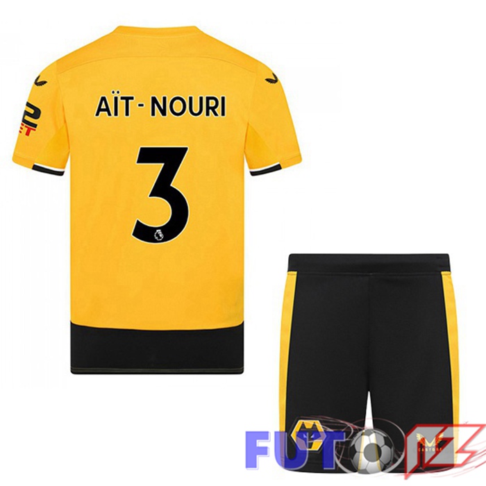 Camiseta Wolves (AIT-NOURI 3) Ninos Primera Amarillo 22/23