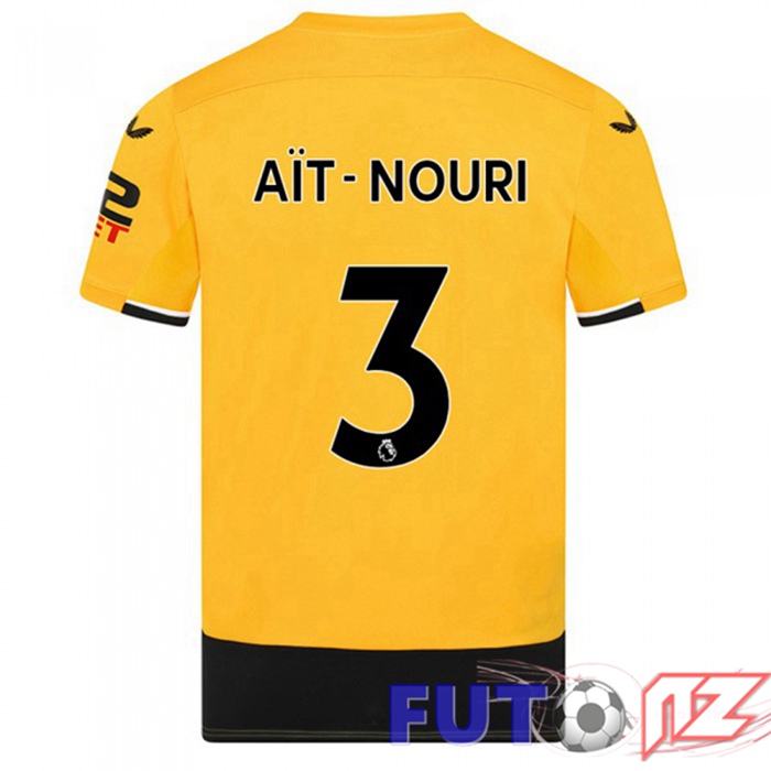 Camiseta Wolves (AIT-NOURI 3) Primera Amarillo 22/23