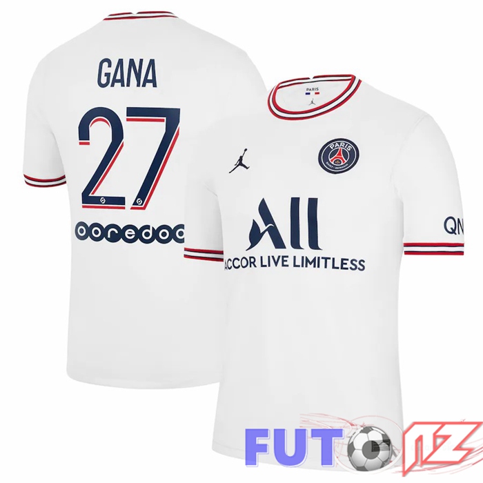 Camiseta Jordan Paris PSG (Gana 27) Mujer Cuatro Blanco 2021/2022