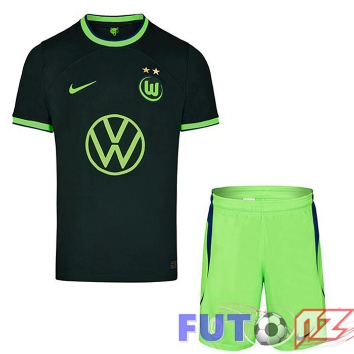 Camiseta Vfl Wolfsburg Ninos Segunda Negro 22/23