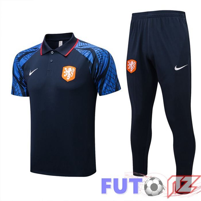 Camiseta Polo Países Bajos + Pantalones Azul Royal 2022/2023 Camiseta Polo Países Bajos + Pantalones Azul Royal 2022/2023