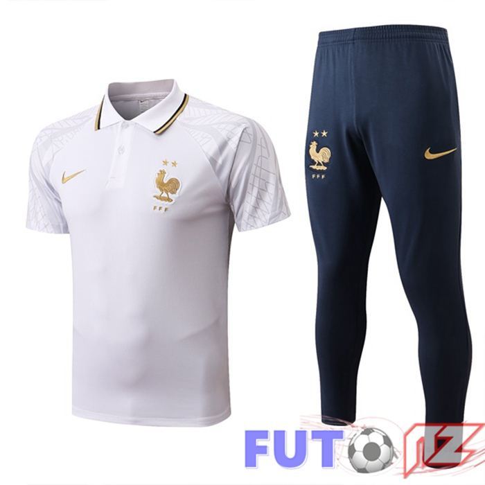 Camiseta Polo Francia + Pantalones Blanco 2022/2023