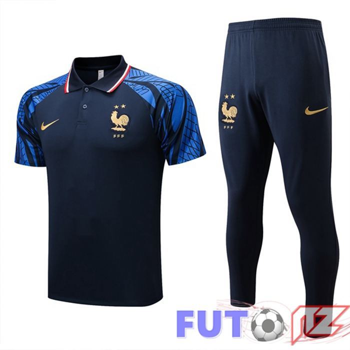 Camiseta Polo Francia + Pantalones Azul Royal 2022/2023