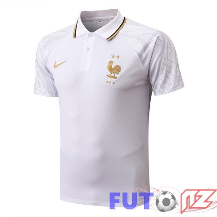 Camiseta Polo Francia Blanco 2022/2023