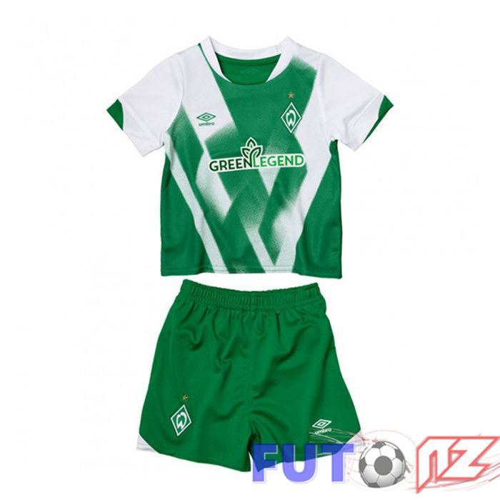 Camiseta SV Werder Bremen Ninos Primera Verde Blanco 22/23