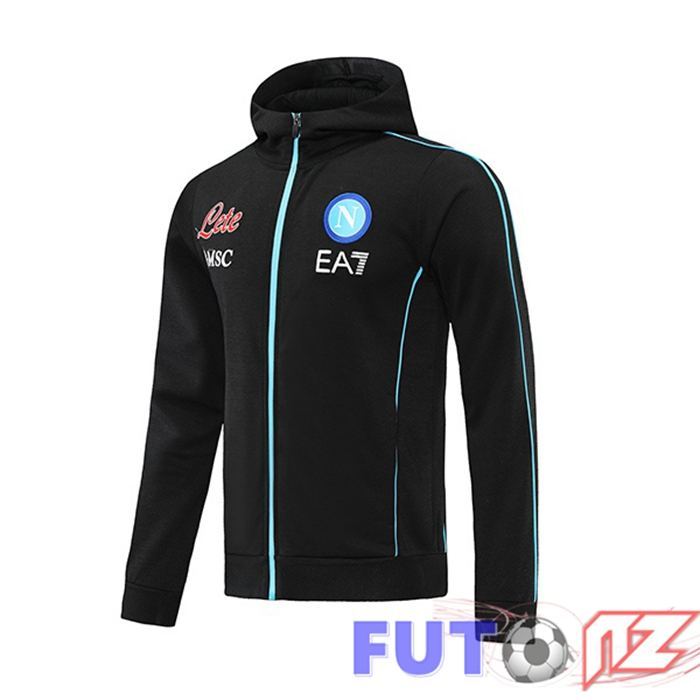Chaquetas Futbol Chaqueta Con Capucha SSC Napoli Negro 21/22