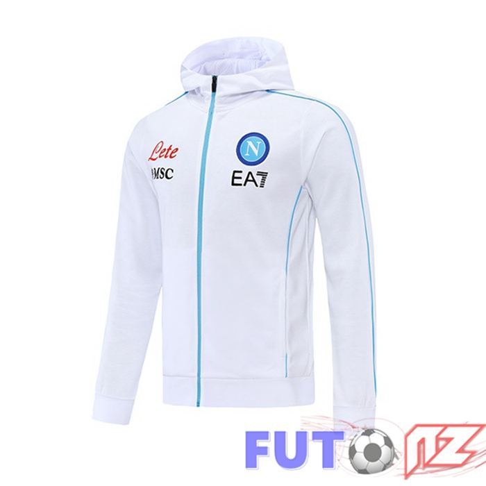 Chaquetas Futbol Chaqueta Con Capucha SSC Napoli Blanco 21/22