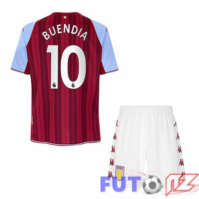 Camiseta Aston Villa (Buendia 10) Ninos Primera Rojo 2021/22