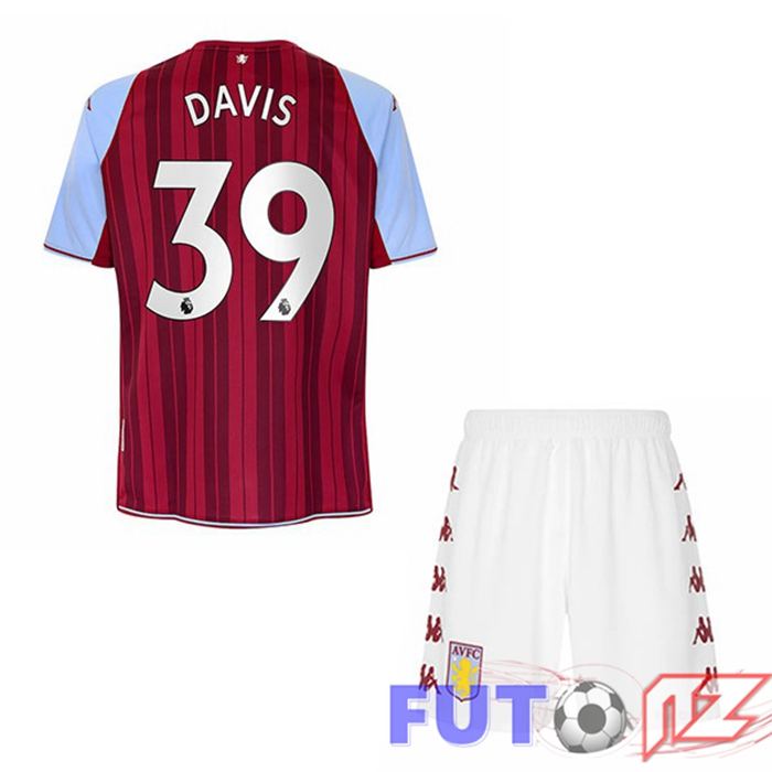 Camiseta Aston Villa (Davis 39) Ninos Primera Rojo 2021/22