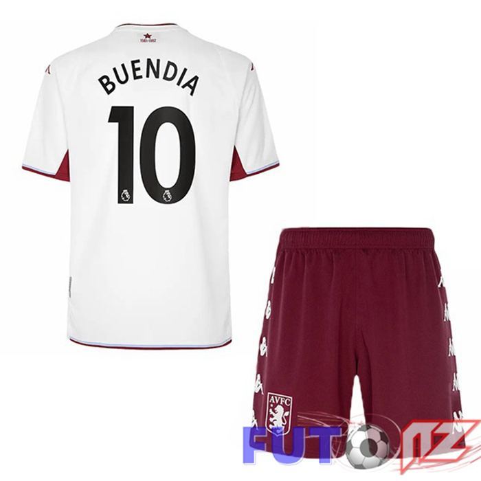 Camiseta Aston Villa (Buendia 10) Ninos Segunda Blanco 2021/22
