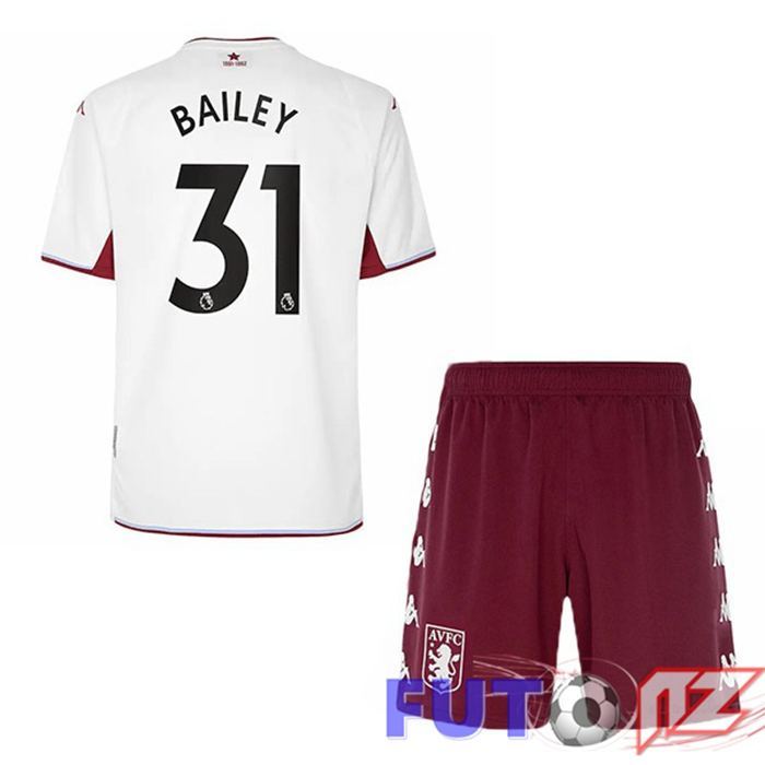 Camiseta Aston Villa (Bailey 31) Ninos Segunda Blanco 2021/22