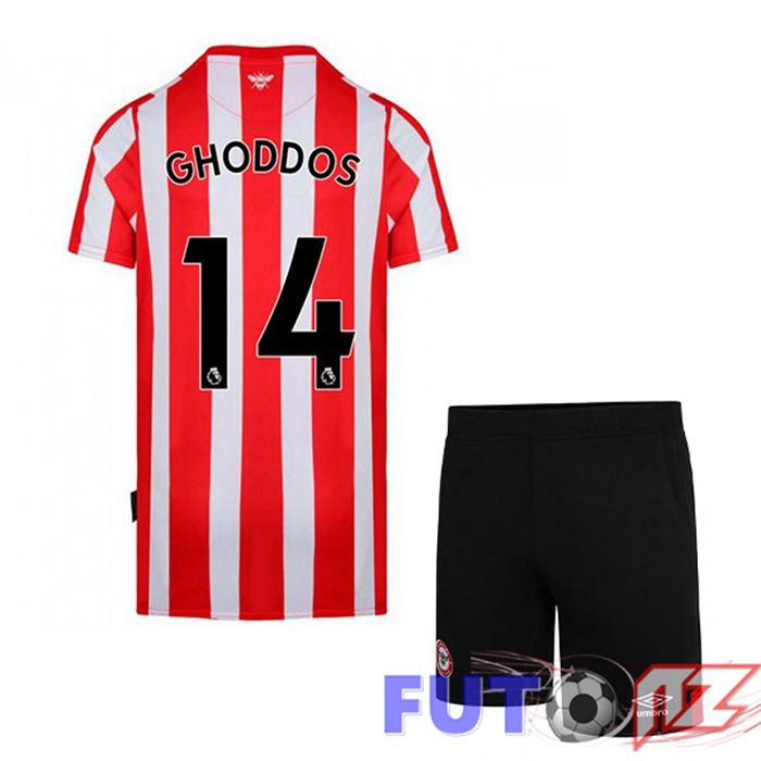 Camiseta Brentford FC (GHODDOS 14) Ninos Primera Rojo/Blanco 2021/22