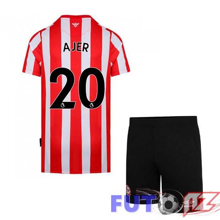 Camiseta Brentford FC (AJER 20) Ninos Primera Rojo/Blanco 2021/22