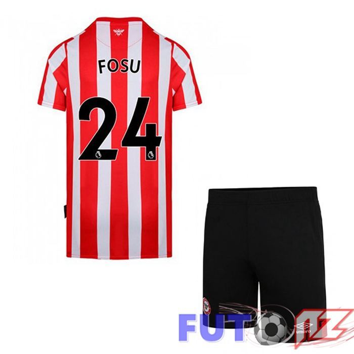 Camiseta Brentford FC (FOSU 24) Ninos Primera Rojo/Blanco 2021/22