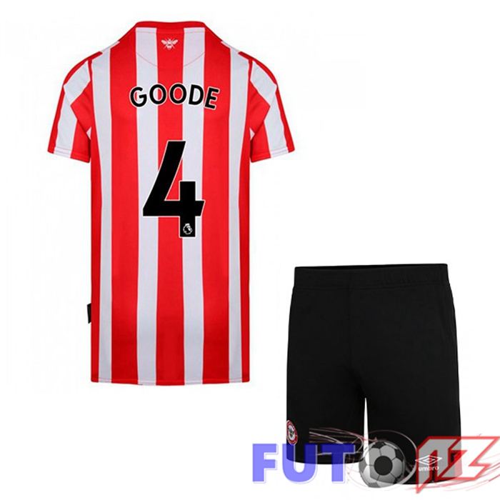 Camiseta Brentford FC (GOODE 4) Ninos Primera Rojo/Blanco 2021/22