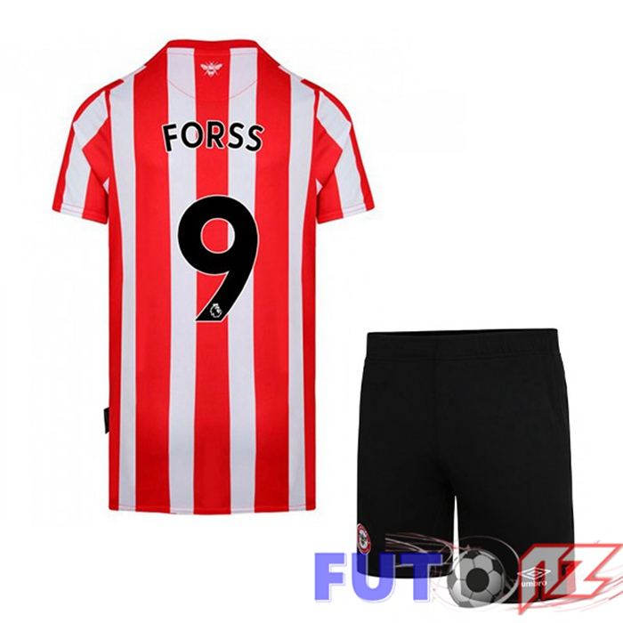 Camiseta Brentford FC (FORSS 9) Ninos Primera Rojo/Blanco 2021/22
