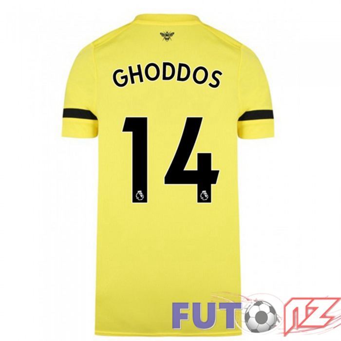 Camiseta Brentford FC (GHODDOS 14) Segunda Amarillo 2021/22