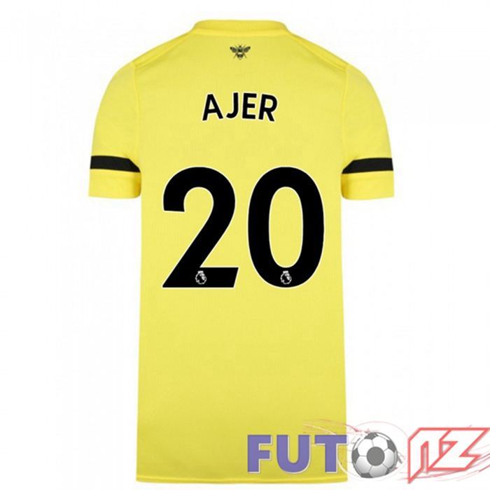 Camiseta Brentford FC (AJER 20) Segunda Amarillo 2021/22