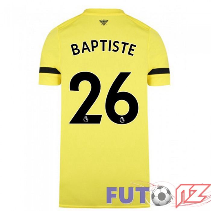 Camiseta Brentford FC (BAPTISTE 26) Segunda Amarillo 2021/22