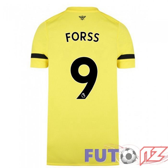 Camiseta Brentford FC (FORSS 9) Segunda Amarillo 2021/22