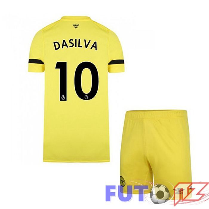 Camiseta Brentford FC (DASILVA 10) Ninos Segunda Amarillo 2021/22