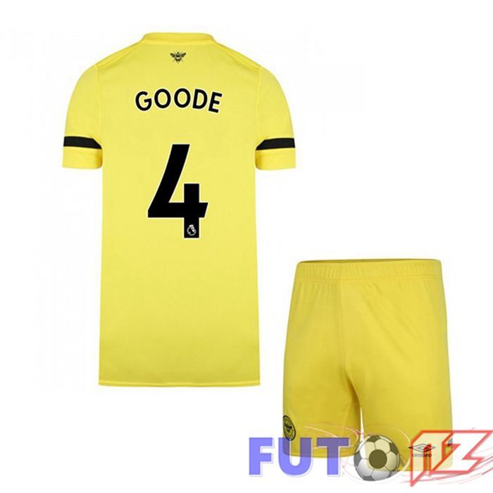 Camiseta Brentford FC (GOODE 4) Ninos Segunda Amarillo 2021/22