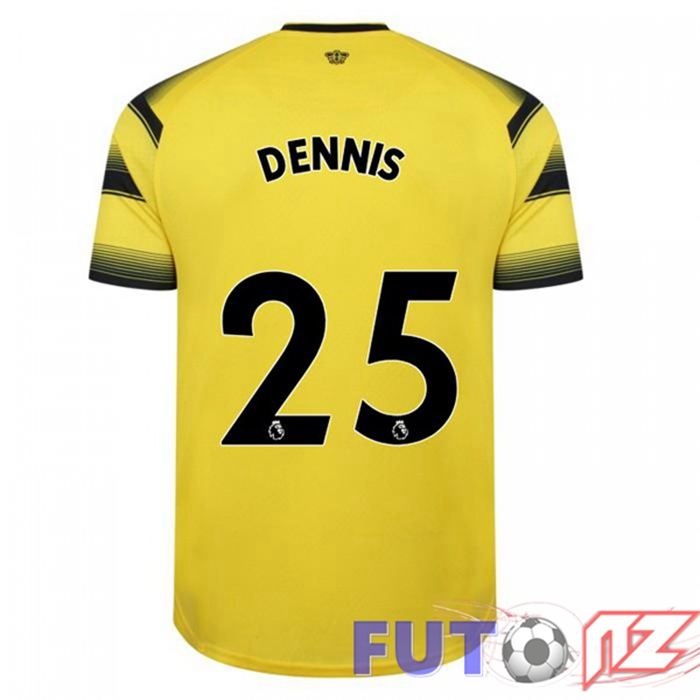 Camiseta Watford FC (DENNIS 25) Primera Amarillo/Negro 2021/22
