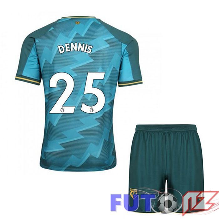 Camiseta Watford FC (DENNIS 25) Ninos Tercera Azul 2021/22