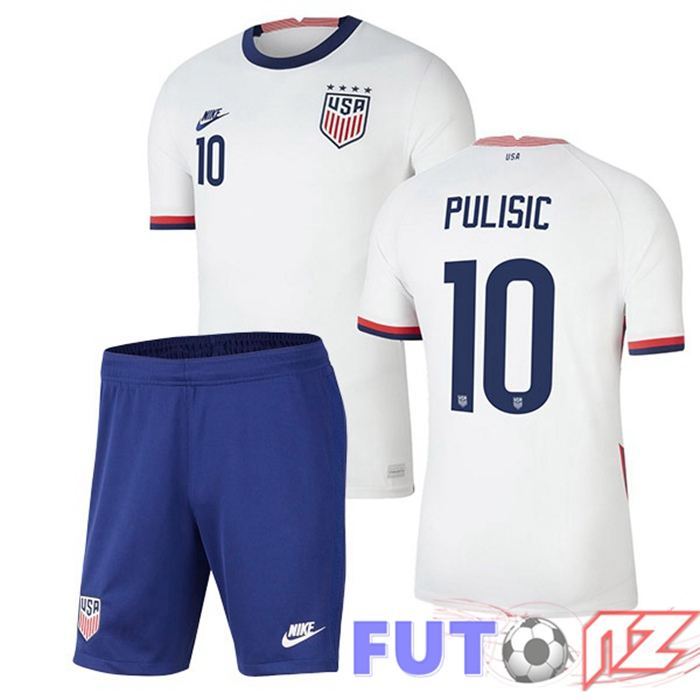 Camiseta Nacional Estados Unidos (PULISIC 10) Ninos Primera 2020/2021