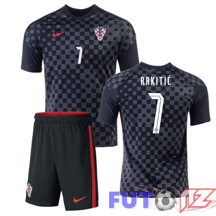 Camiseta Nacional Croacia (RAKITIĆ 7) Ninos Segunda 2020/2021