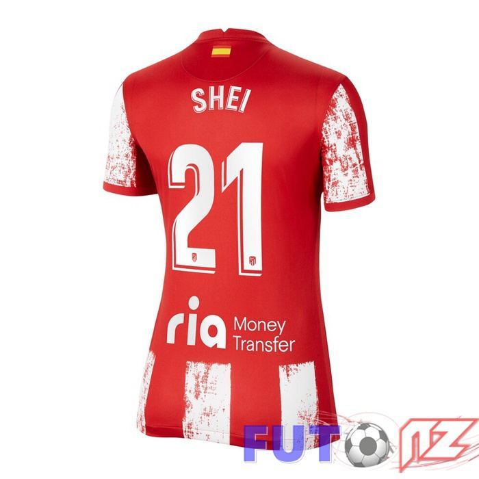 Camiseta Atletico Madrid (CARRASCO 21) Mujer Primera Rojo/Blanco 2021/2022