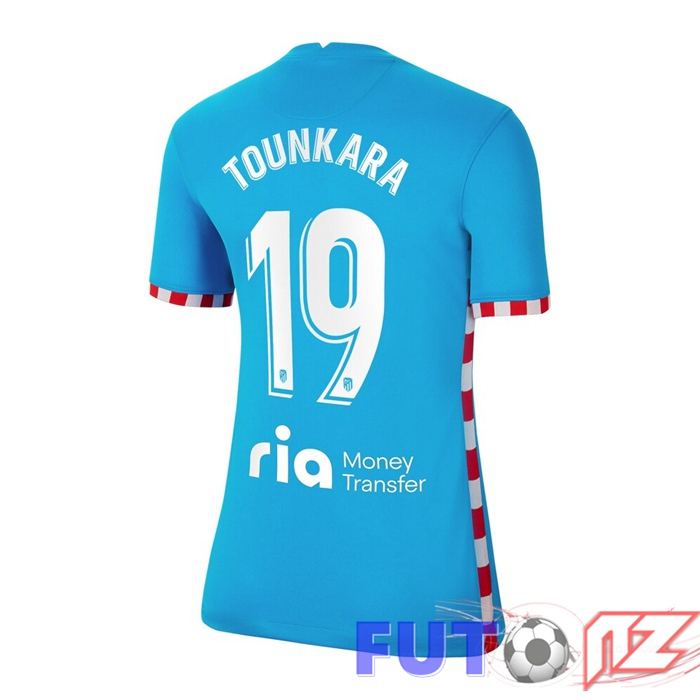 Camiseta Atletico Madrid (Cunha 19) Mujer Tercera Azul 2021/2022