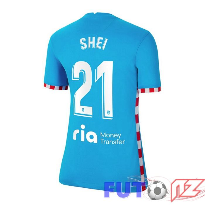 Camiseta Atletico Madrid (CARRASCO 21) Mujer Tercera Azul 2021/2022
