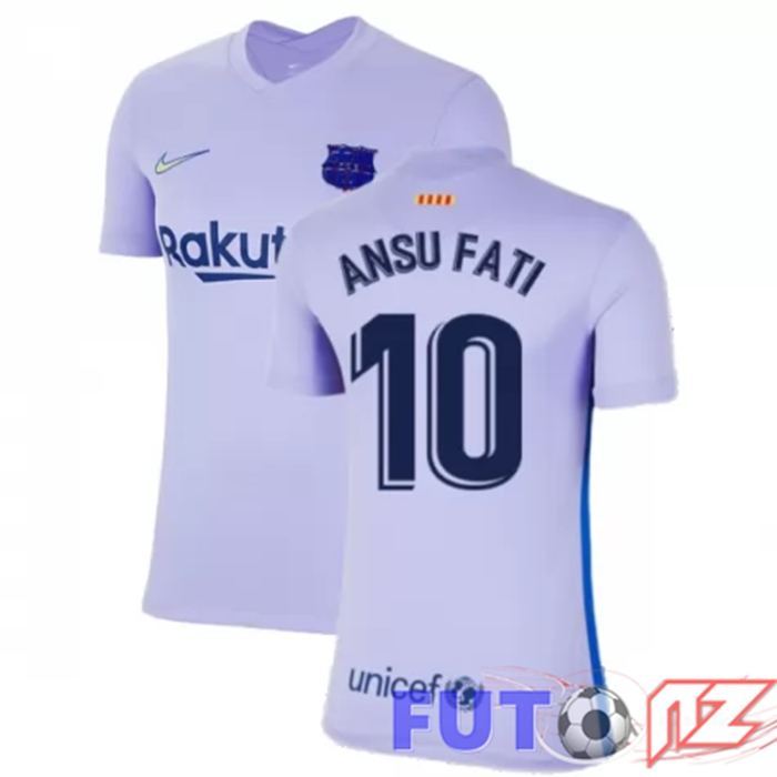 Camiseta FC Barcelona (ANSU FATI 10) Mujer Segunda Violeta 2021/2022