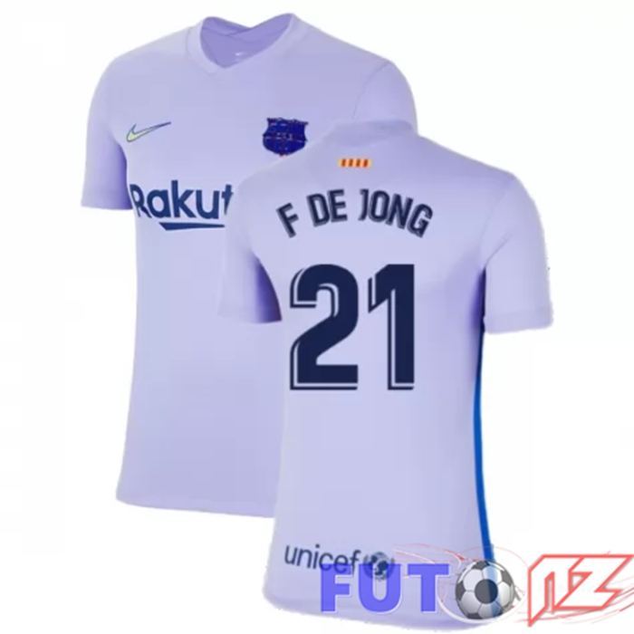 Camiseta FC Barcelona (F. De Jong 21) Mujer Segunda Violeta 2021/2022