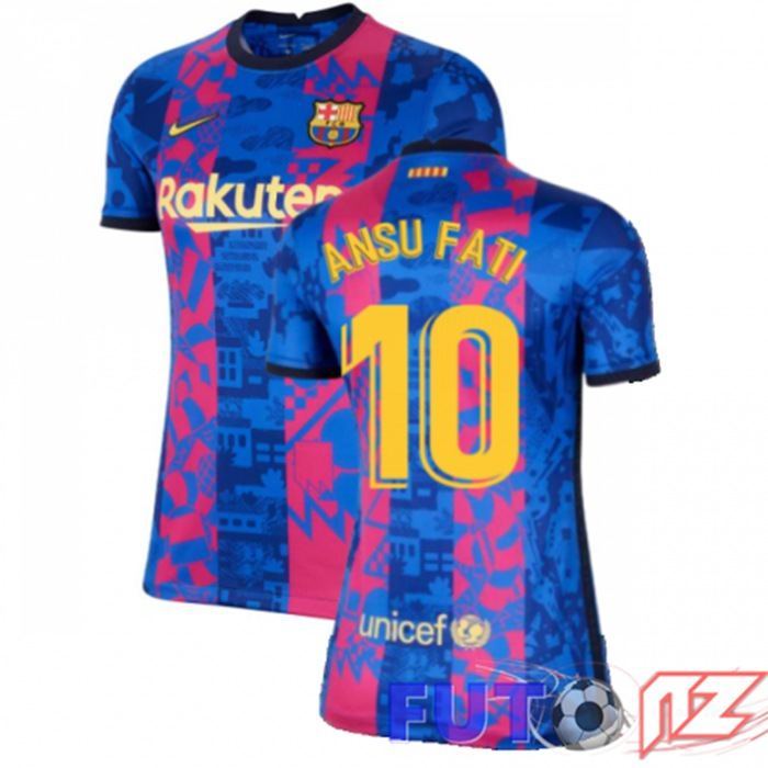 Camiseta FC Barcelona (ANSU FATI 10) Mujer Tercera 2021/2022