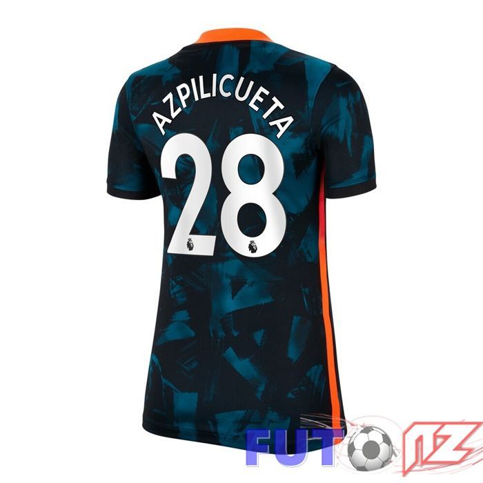Camiseta FC Chelsea (AZPILICUETA 28) Mujer Tercera Verde/Negro 2021/2022
